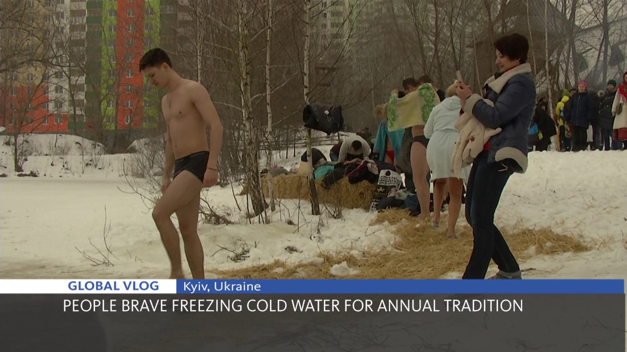 Into the Ice! Ukrainians strip down in subzero temperatures for Epiphany