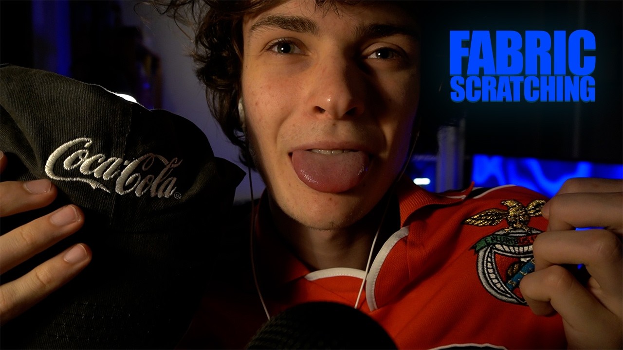 ASMR - Fabric Scratching - (Mouth Sounds, Collarbone Tapping)