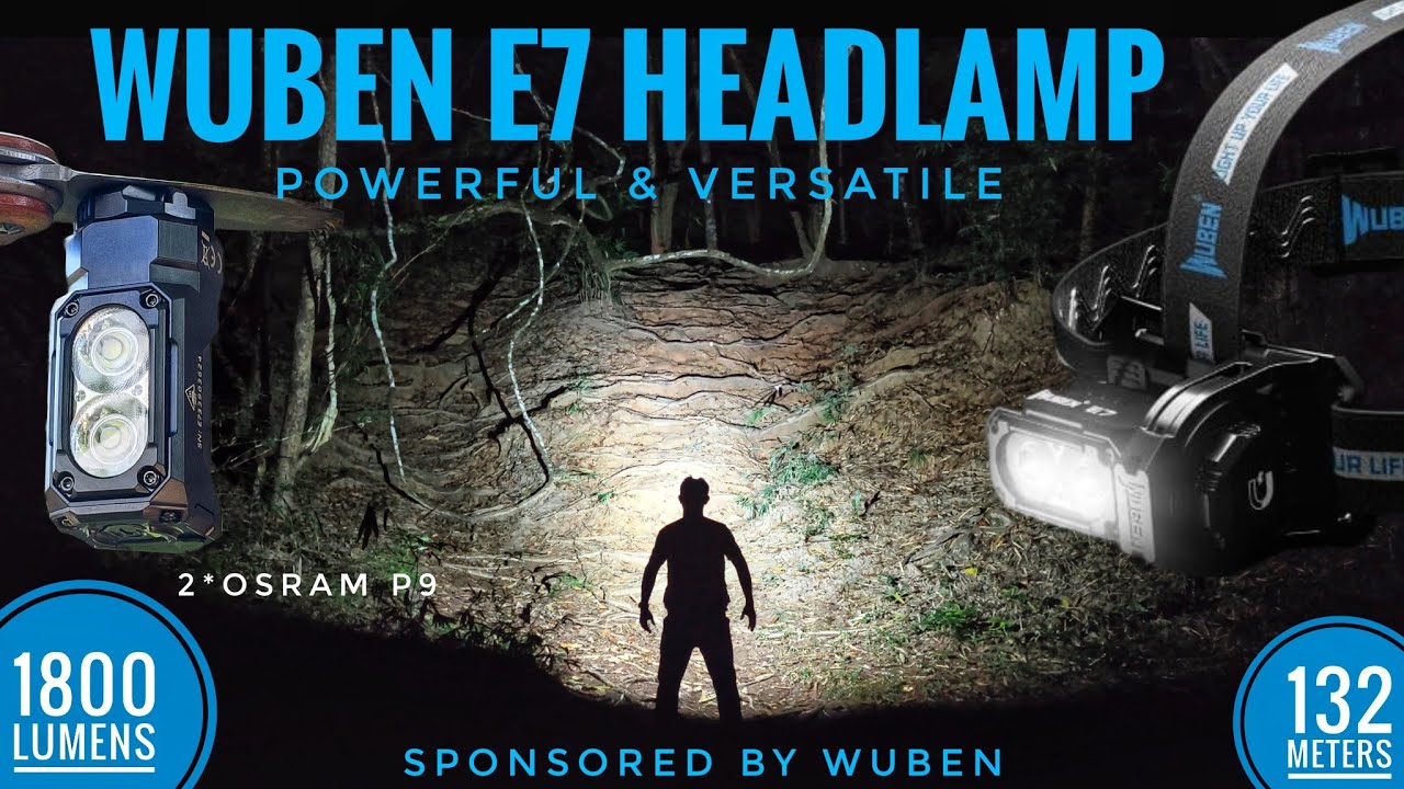 Wuben E7 Headlamp 1800 lm, 132 m, Osram P9 , Magnetic Tailcap, USB C, Full Set Review