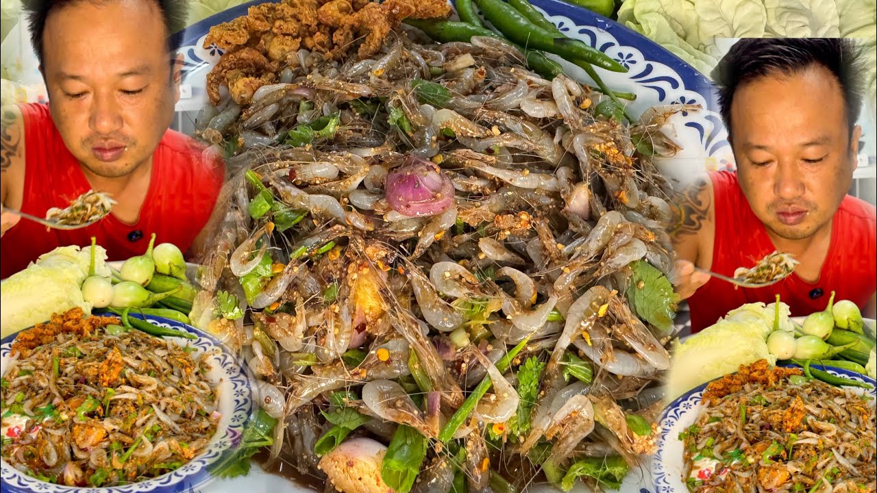 ก้อยกุ้งใส่มะกอกแซ่บนัวมาก