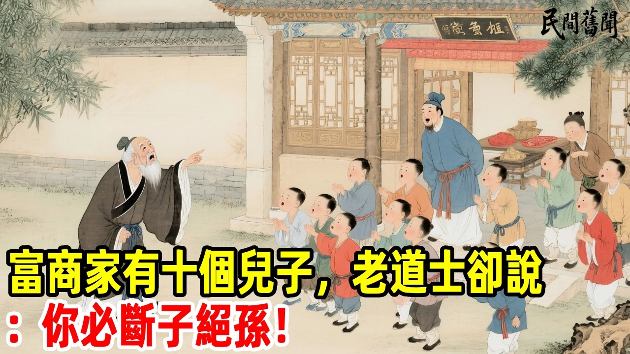 富商家有十個兒子，老道士卻說：你必斷子絕孫！#民間舊聞#民間故事 #懸疑 #原創 #故事分享