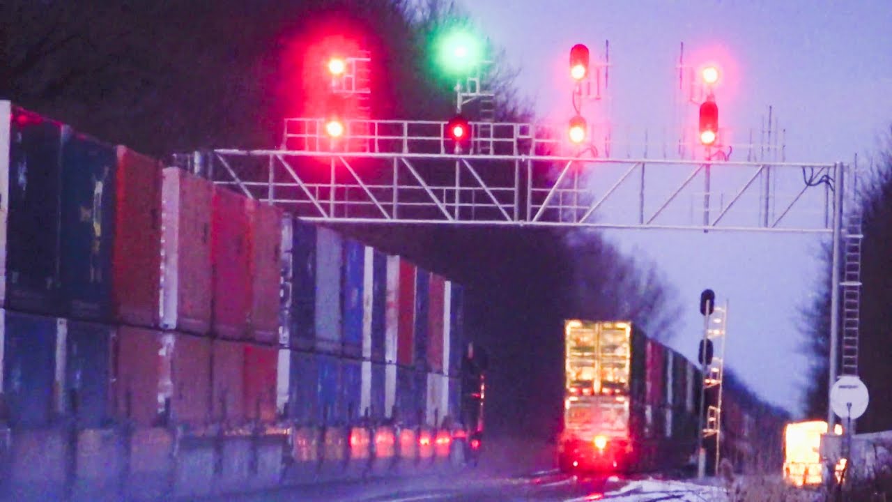 Train Stops After Hitting The Hot Box Detector! Another Train Passes It! DPU! BNSF Units on NS Train