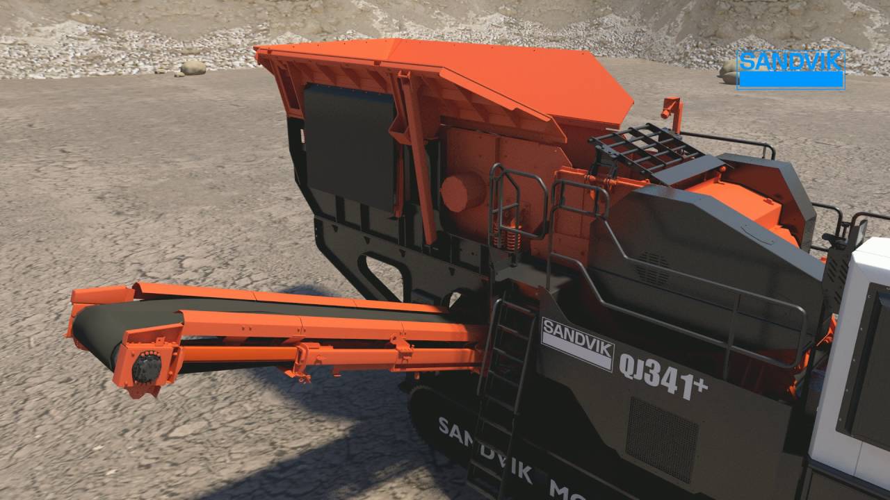 QJ341+ Mobile jaw crusher with pre-screen - Features animation