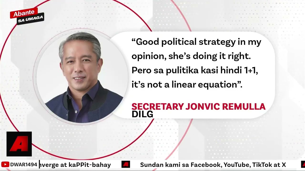 Maagang anunsyo ni VP Sara magandang strategy ayon kay Sec. Jonvic Remulla