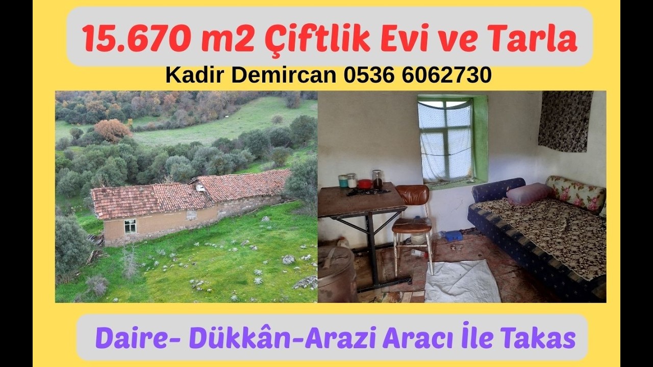 Takasa Açık Çiftlik. 15.670 m2 Çiftlik Evi Ve  Mera İçin Tarla 2.500.000 Balıkesir Balya