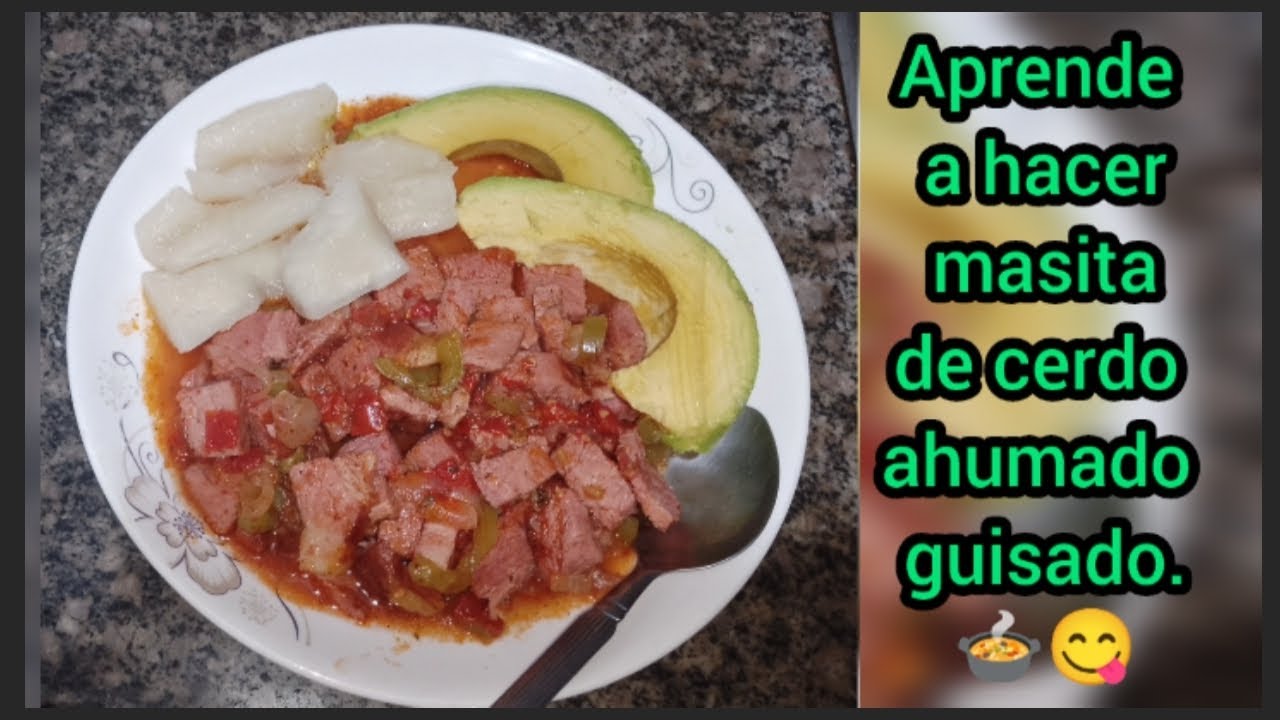 Cerdo ahumado guisado - aprende en 2 minutos - cocina dominicana