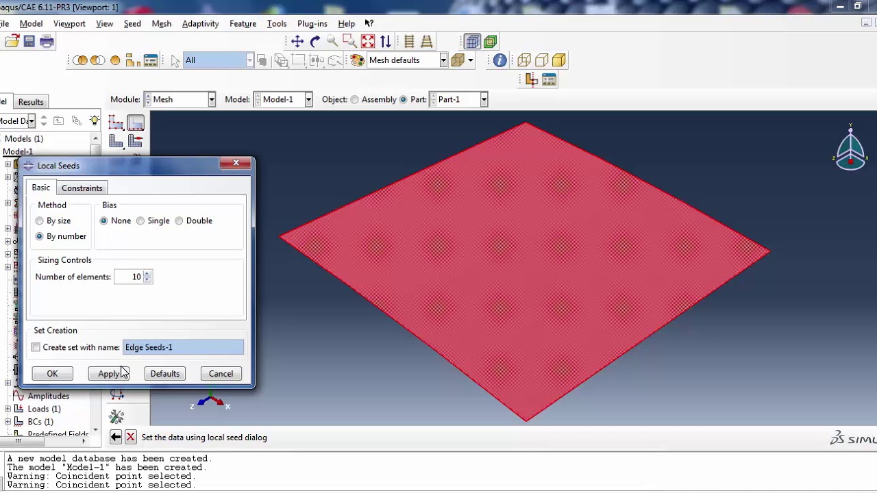 Flambage d’un toit cylindrique chargé au centre Abaqus