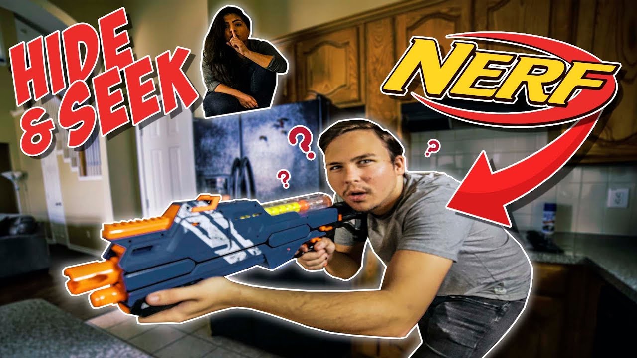 EXTREME Nerf Gun Hide and Seek !?