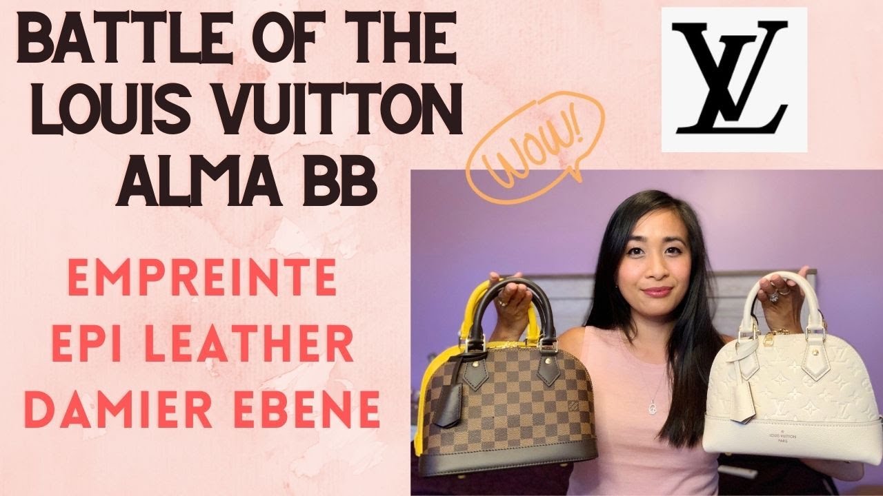 Louis Vuitton ALMA BB Comparison of Empreinte, Damier Ebene, EPI leather (what fits, mod shots)
