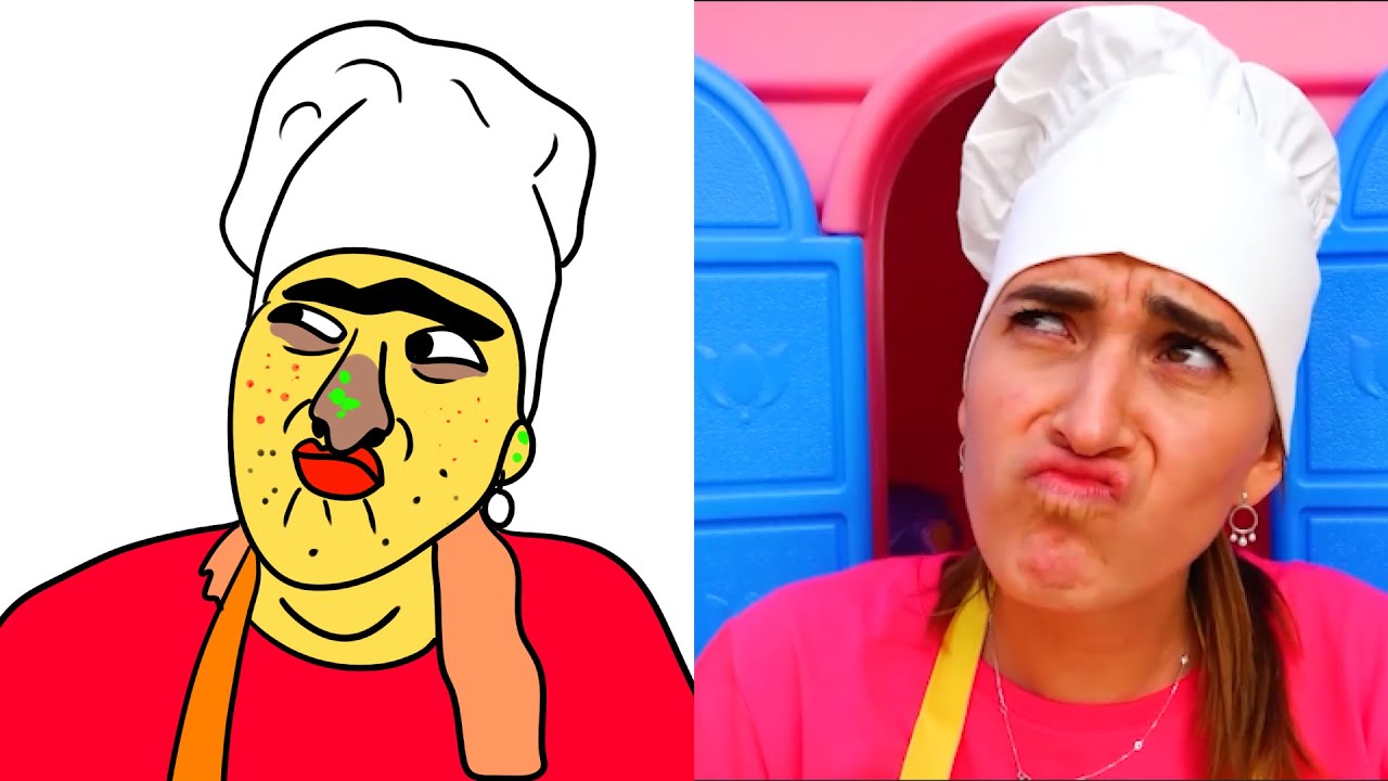 Vlad and Nikita pretend play with cooking toys | Vlady art meme l Sam drawing meme