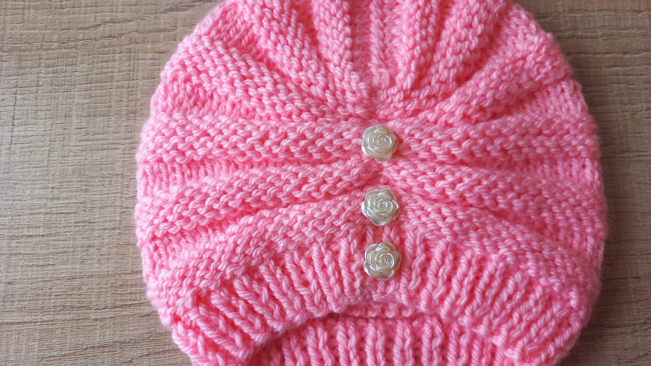 GORRO...TURBANTE... infantil....tricô...fácil... dos 2 aos 4 anos..+ -...🧶🪡
