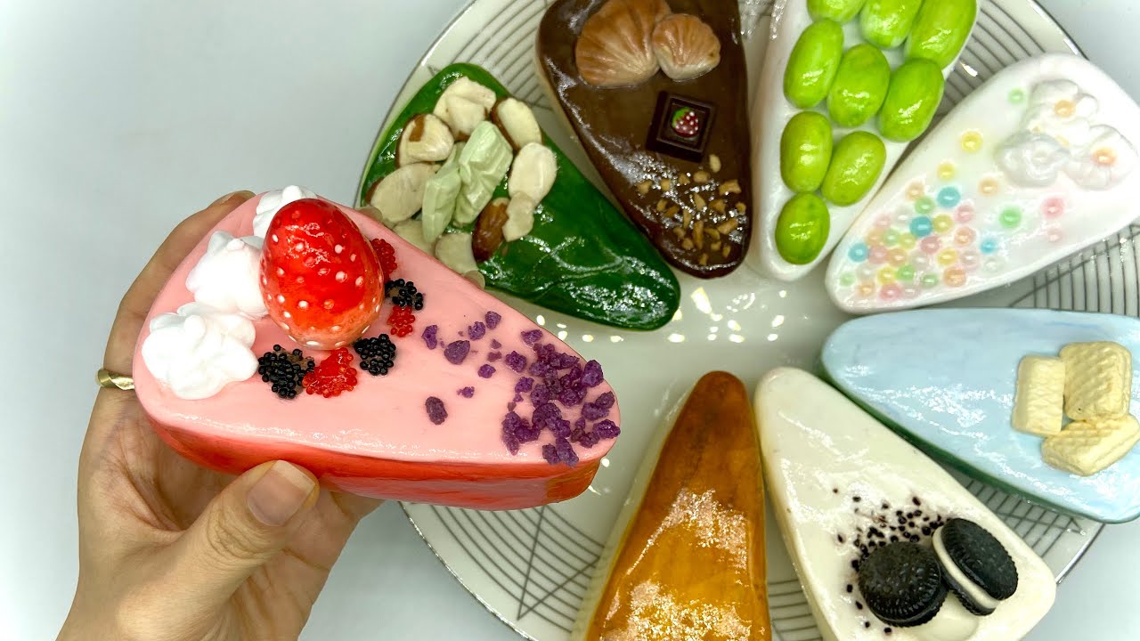 ASMR 🍰케이크 부수기!  Cake  clay cracking