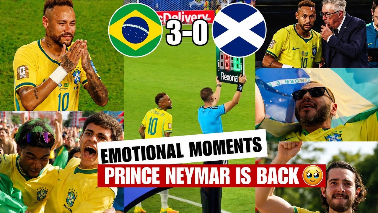 🇧🇷🥹 Brazil fans couldn't hide their emotions as Neymar came on in the second half against Scotland