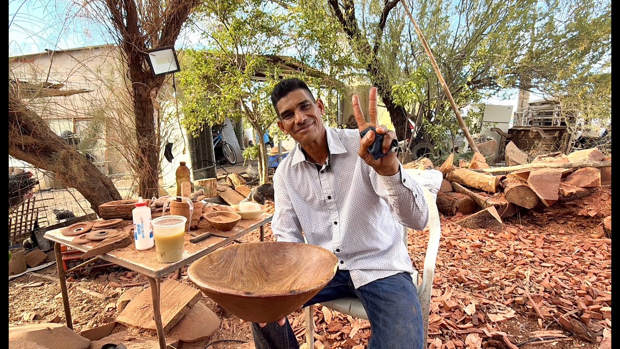 Elaboración de bateas de madera de Mezquite redondas
