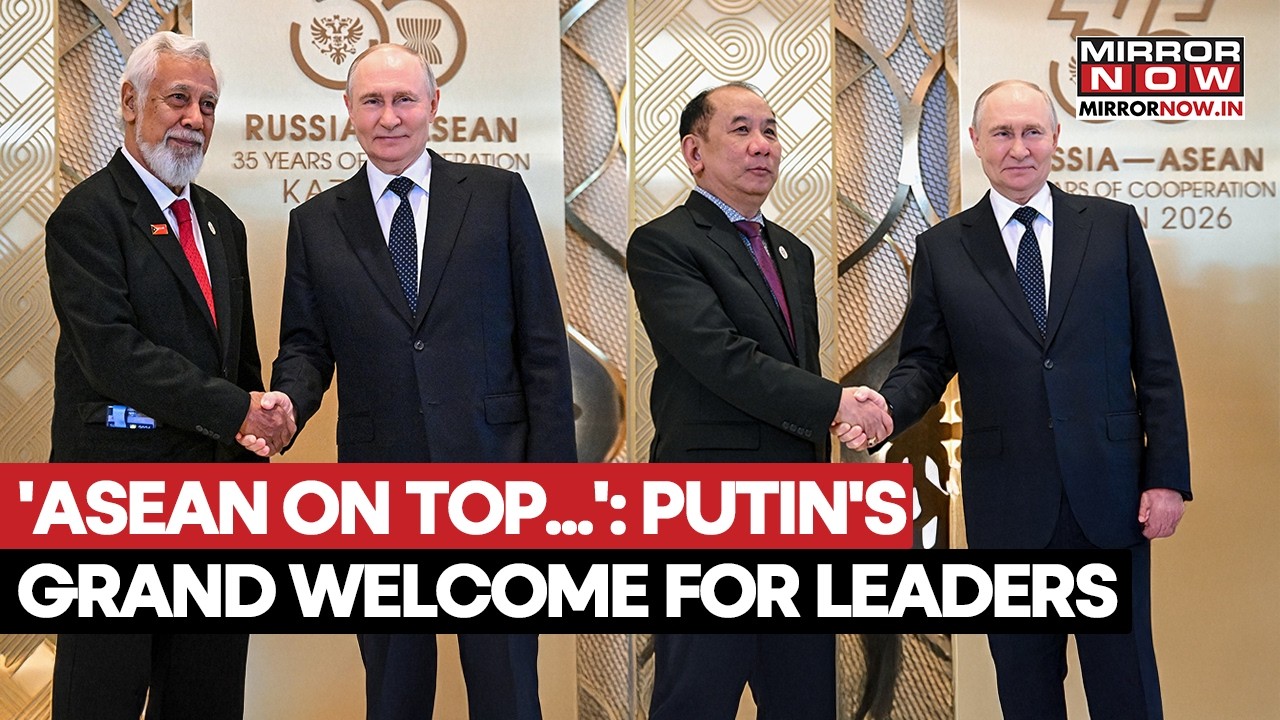 GRAND WELCOME: Putin Greets ASEAN Leaders At Kazan Summit, Golden Backdrop Steals The Show