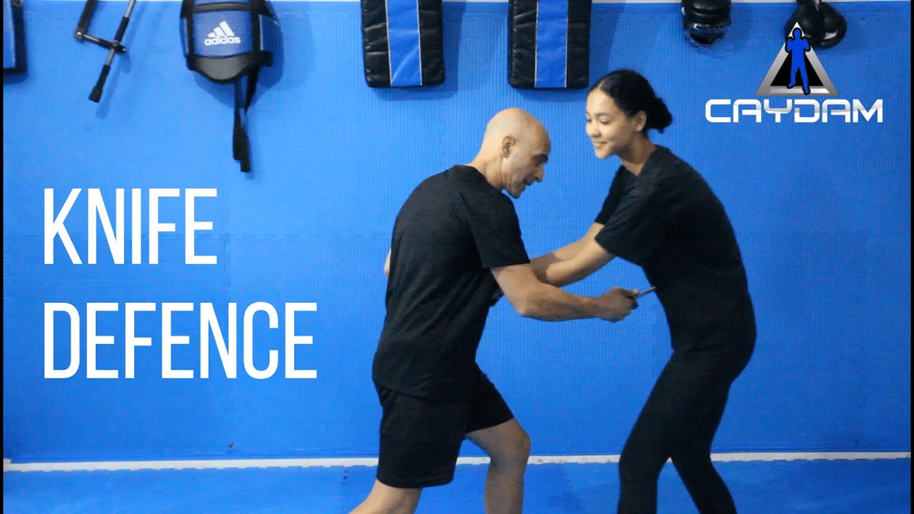 WOMEN'S SELF DEFENCE AGAINST A KNIFE ATTACKER WANTING YOUR MOBILE PHONE OR PURSE