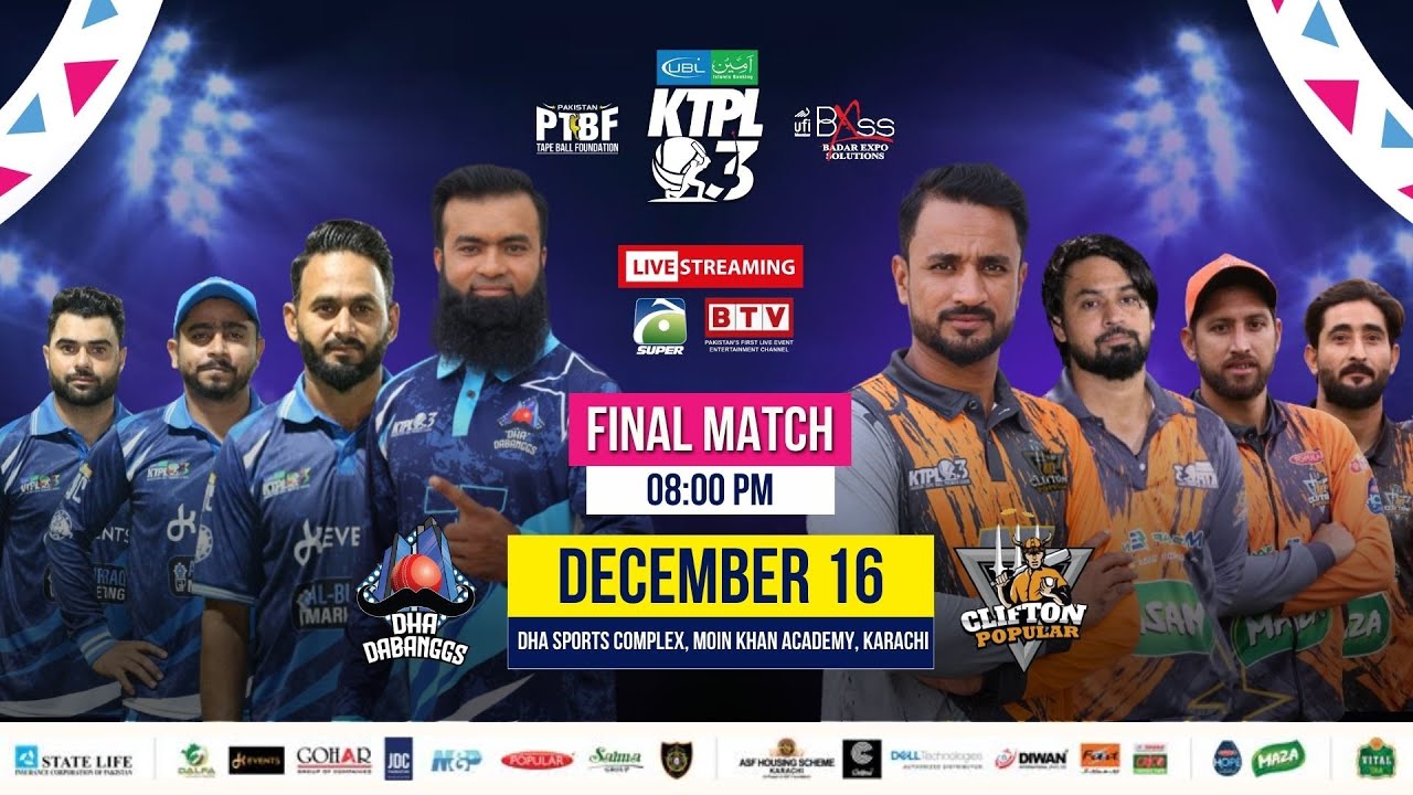 LIVE | Final Match | DHA Dabanggs VS Clifton Popular | KTPL Season 3 | 16-Dec-2023
