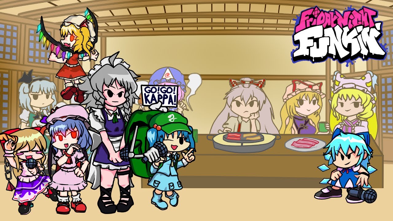 [FNF] Cirno V.S. Touhou Bosses + Suika Tutorial (Full Combo)