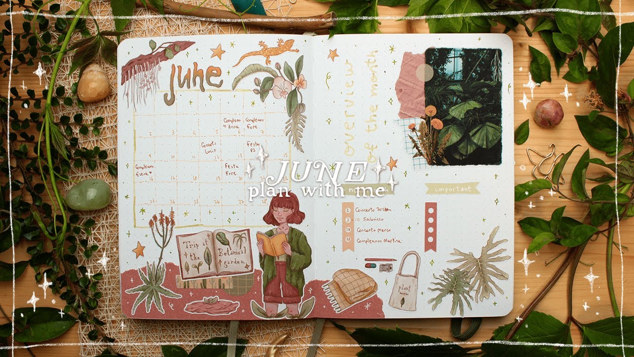 🌿🌼 plan with me | june 2025 bullet journal setup - with my journal kit