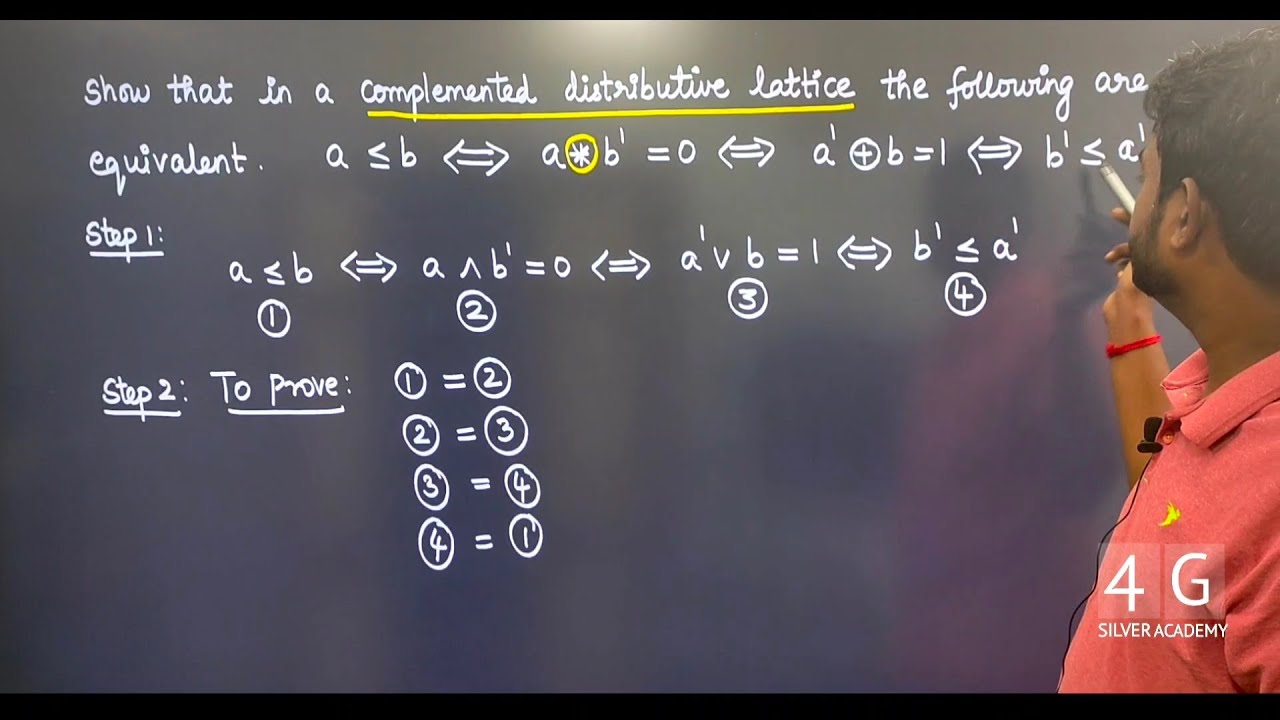 Show that in a complemented Lattice the following are equivalent  Discrete Maths MA3354 Tamil Unit 5