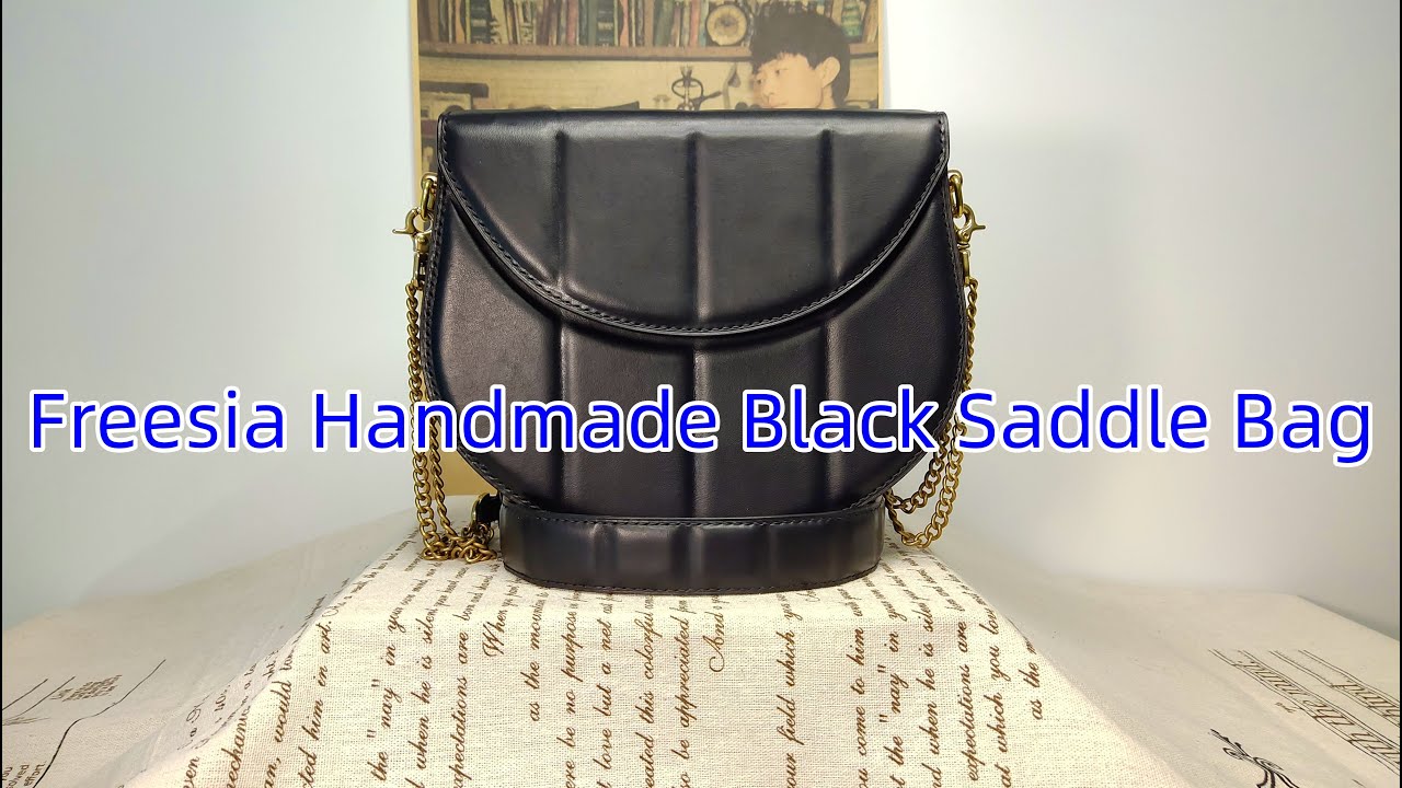 Freesia Handmade Black Saddle Bag