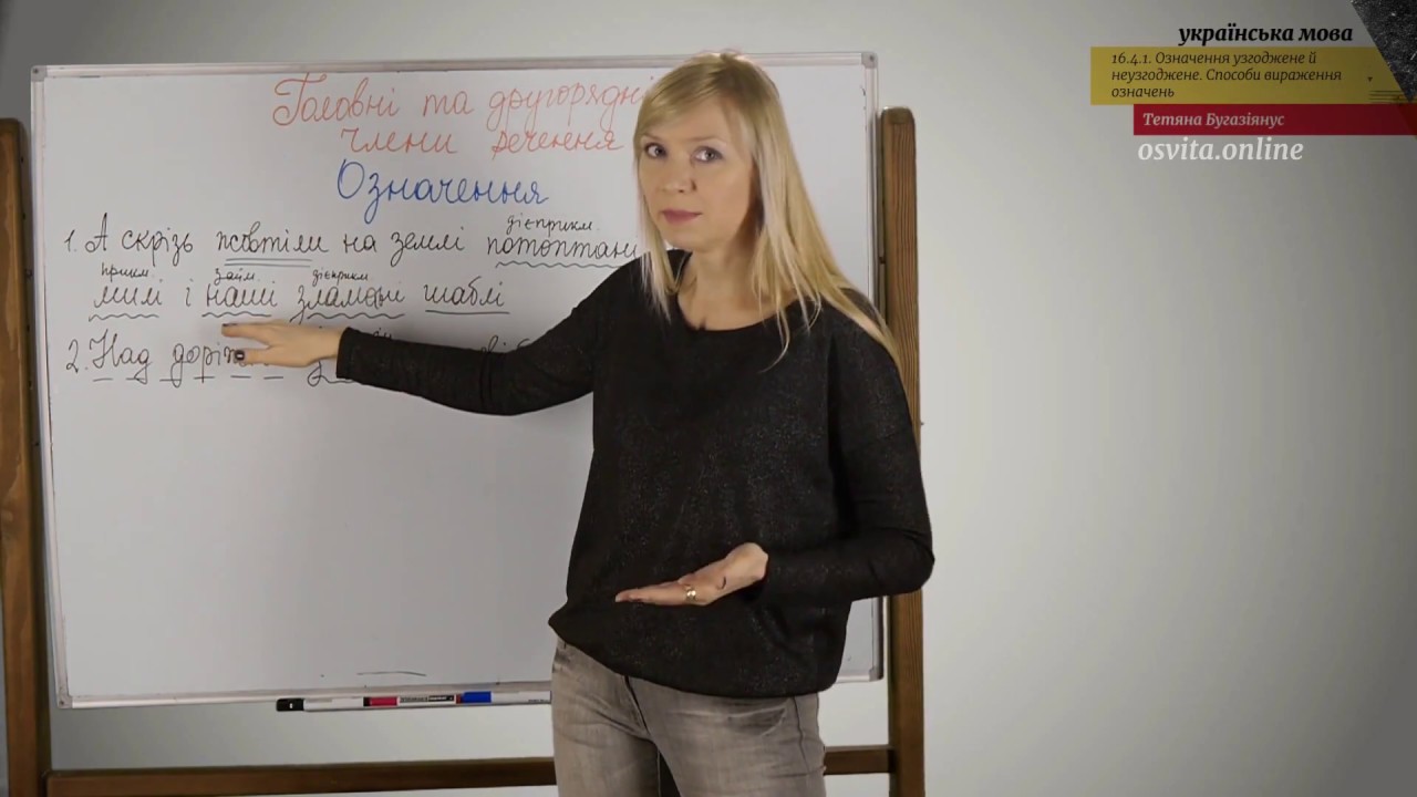 ЗНО. Укр.мова. 16.4.1. Означення узгоджене й неузгоджене. Способи вираження означень