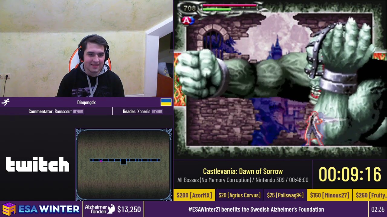 Castlevania: Dawn of Sorrow [All Bosses (No Memory Corruption)] by Diagongdx - #ESAWinter21