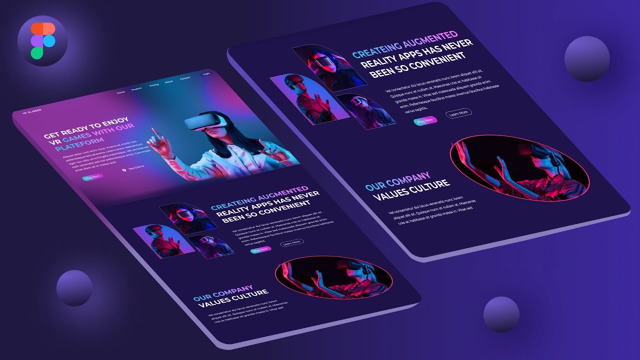 VR Glasses Web UI Design  - Figma Tutorial 😍🚀