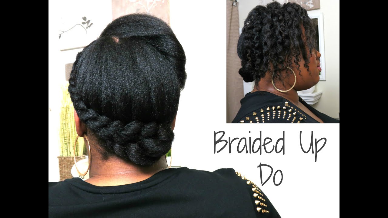 Corn Rowed Braided Up Do | Natural Hair
