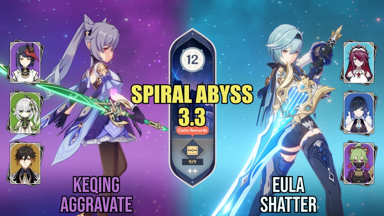 Keqing Aggravate & Eula Shatter - Spiral Abyss 3.3 - Floor 12 (9★)