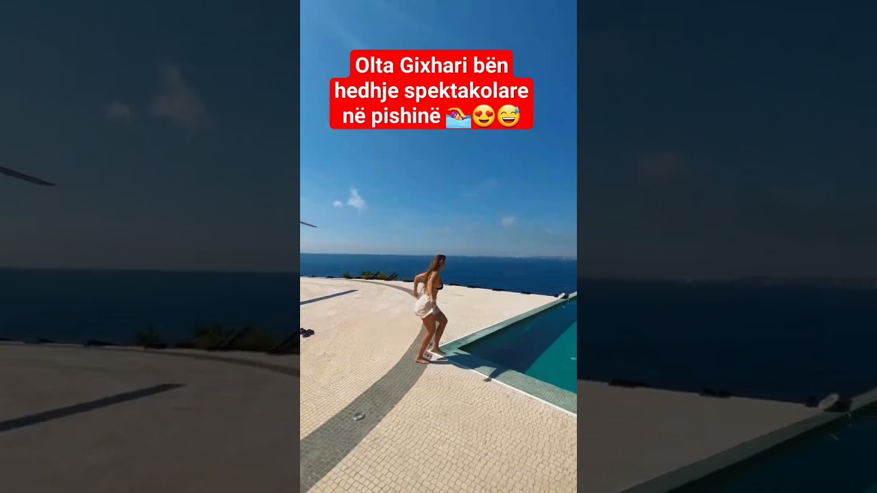 Olta Gixhari direkt nga helikopteri hidhet n&euml; pishin&euml; p&euml;r tu freskuar 🏊&zwj;♀️😍