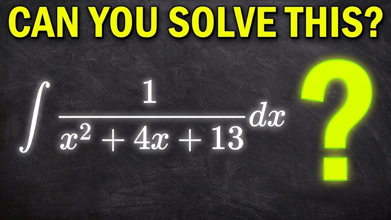 Integral of 1 divided by (x squared + 4x + 13)⚡Integration using completing the square