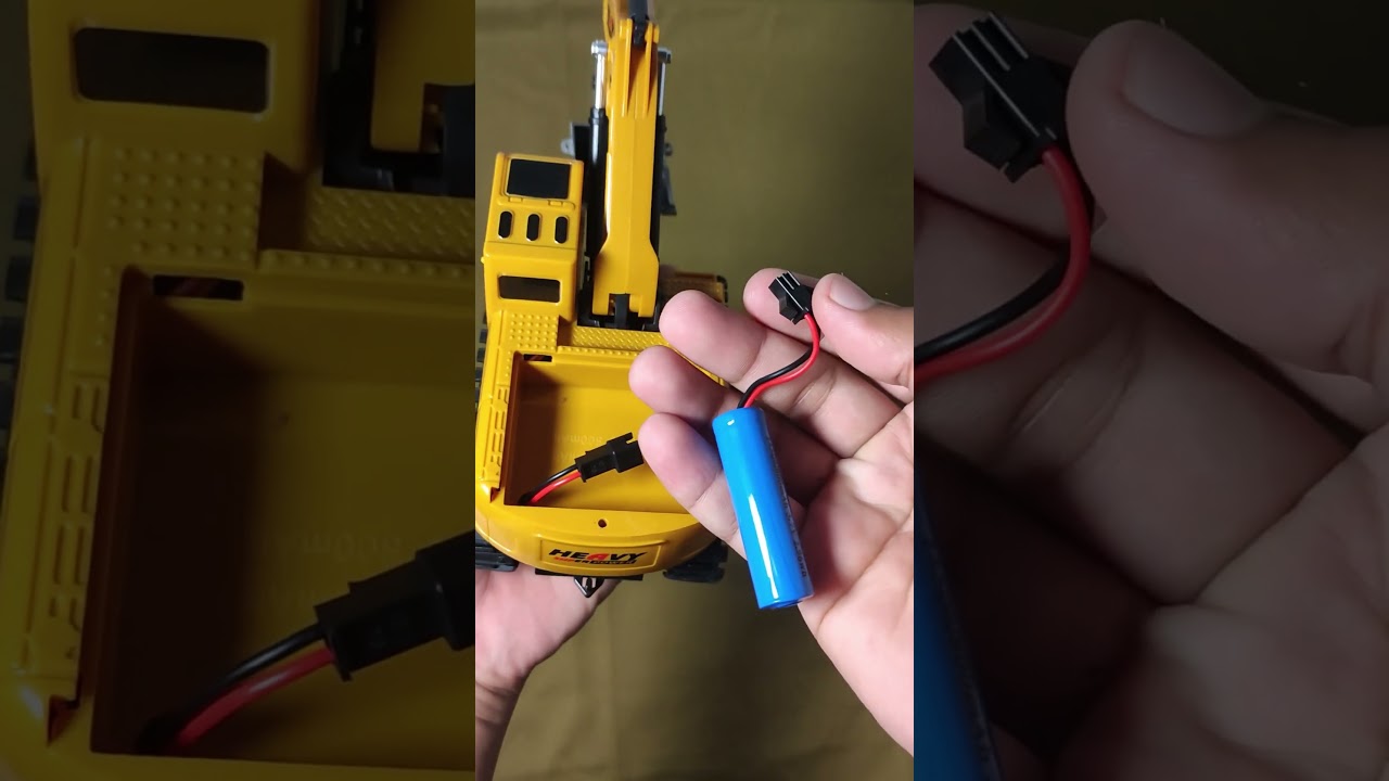 Membuka mainan RC excavator eksavator dan mobil truk yang bagus