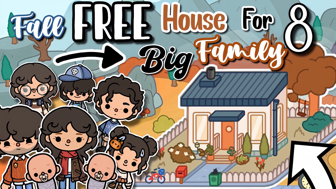 Эстетичный БЕСПЛАТНЫЙ ДОМ для СЕМЬИ из 8 человек. Осенний дизайн. Идеи дома в стиле Toca Boca. [Д...