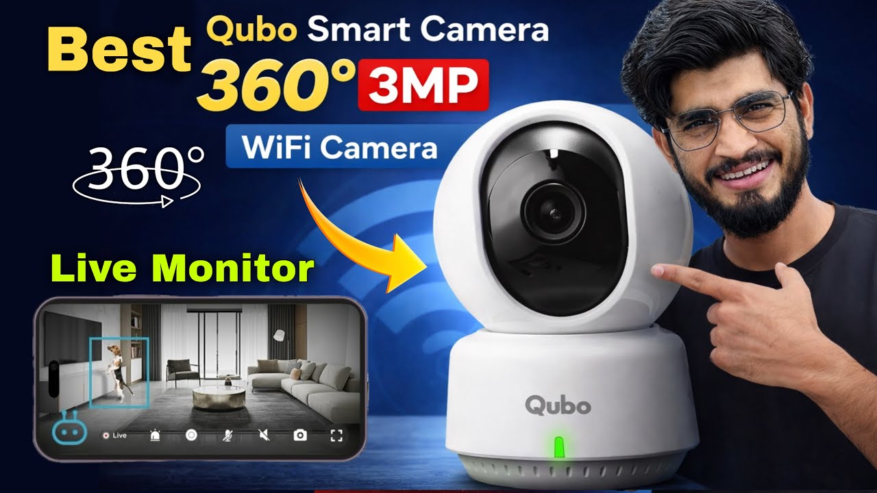 Qubo Smart Cam 360° 3MP CCTV Camera | Best Budget Wi-Fi Indoor Home Security Cam