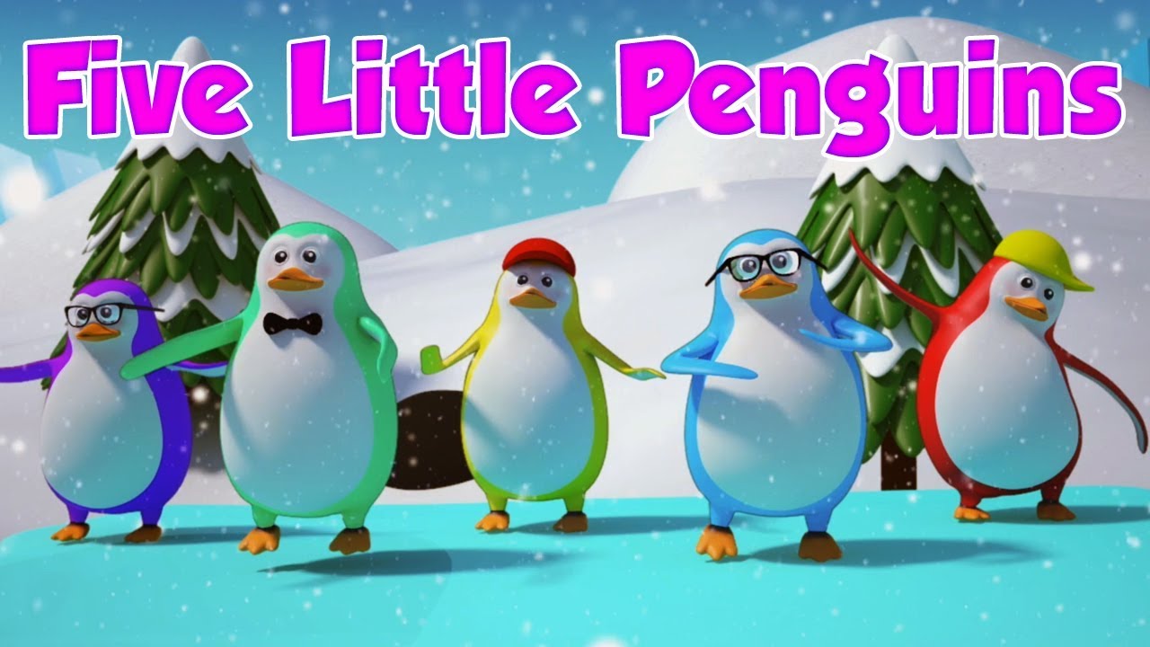 пять маленьких пингвинов | детские стишки | Five Little Penguins