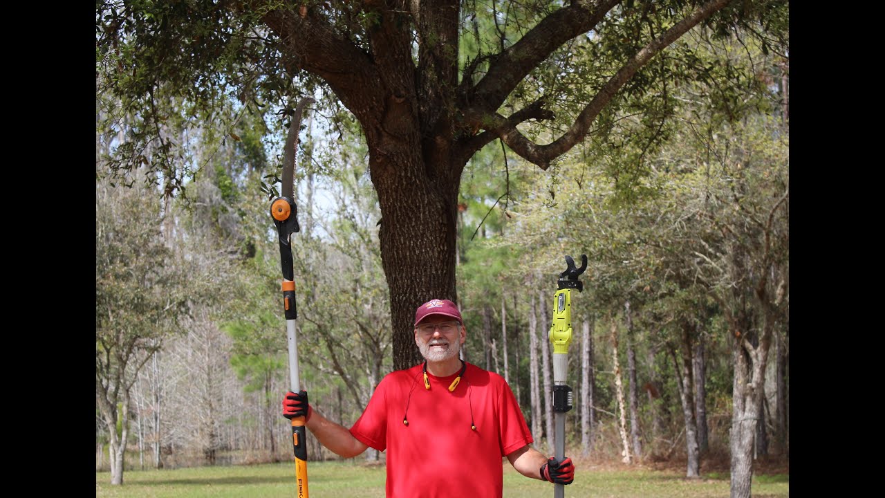My review of the Ryobi Tree Pruner. #gardenequipment #gardeningtools #diy #treework #treepruning