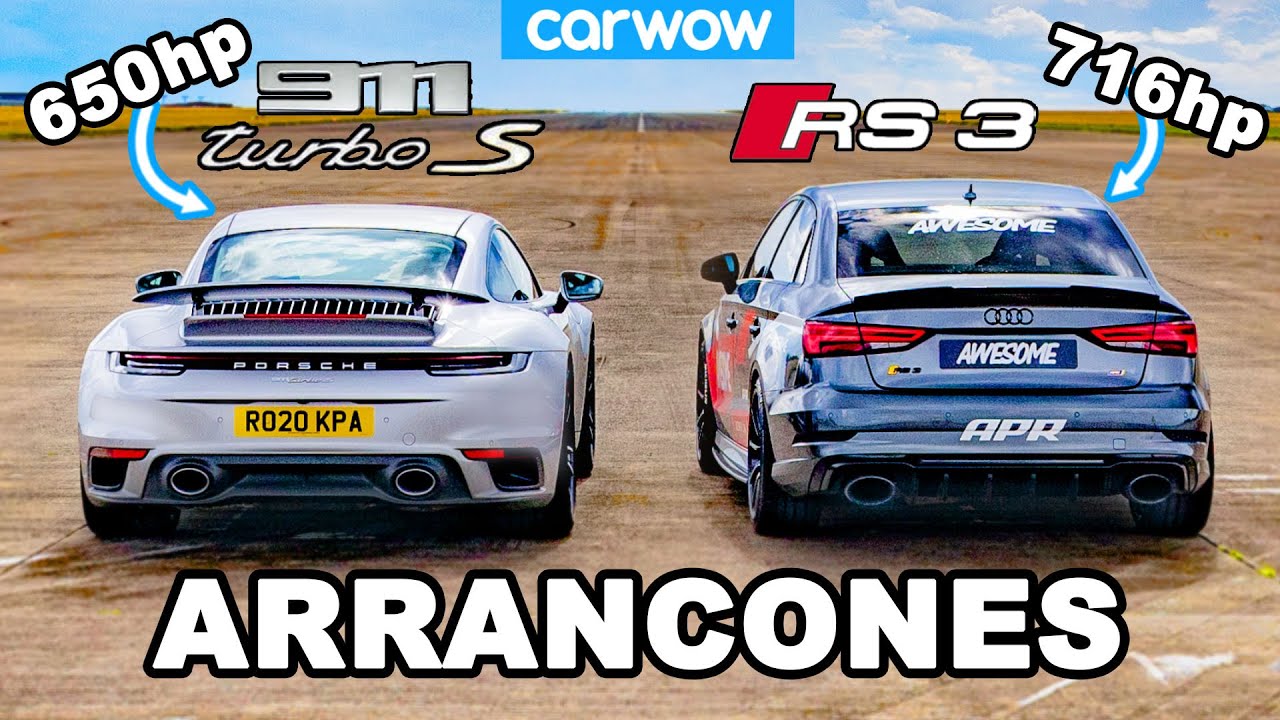 Porsche 911 Turbo S vs 716hp Audi RS3: ARRANCONES