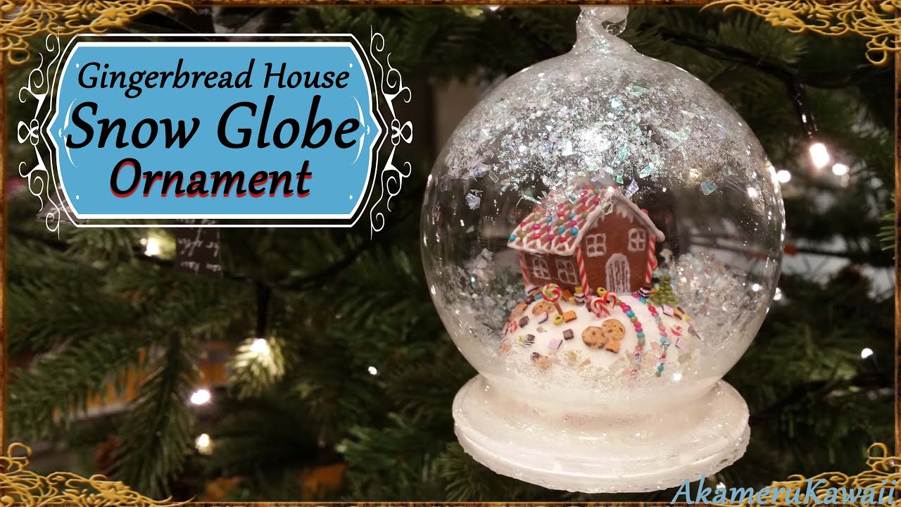 Gingerbread House Snow Globe/Ornament - Polymer Clay Tutorial