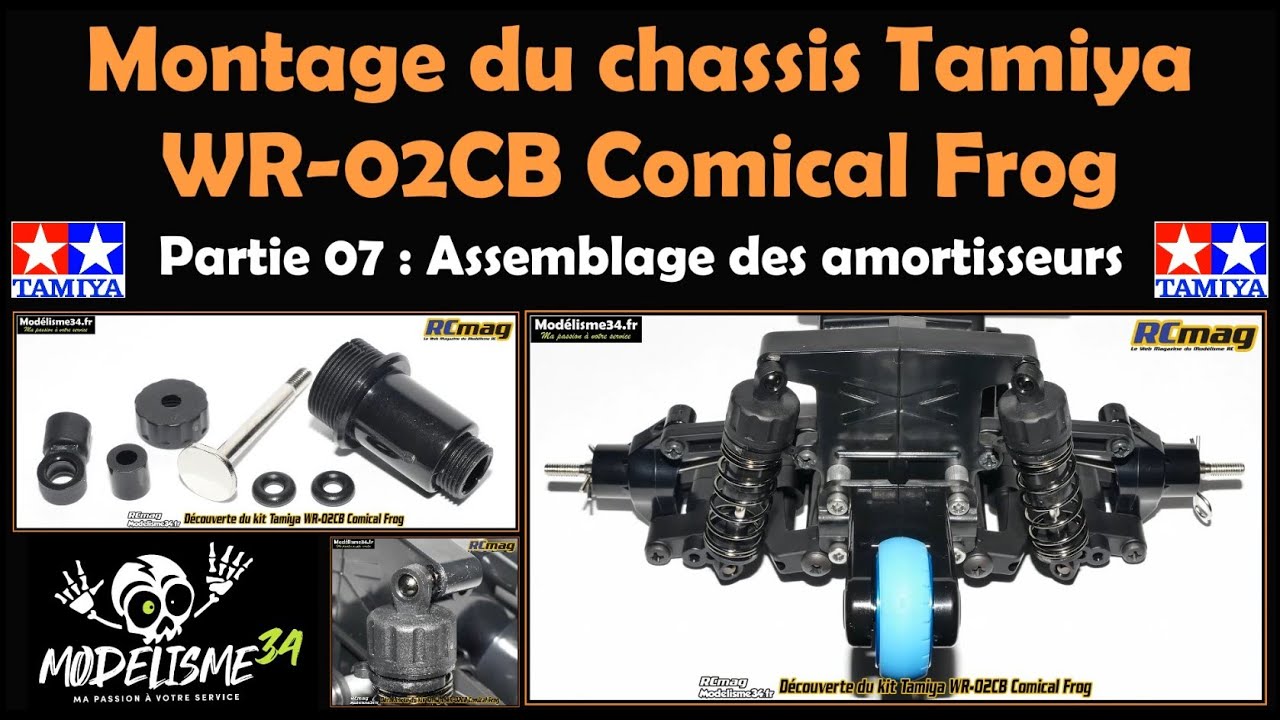 Montage du châssis Tamiya WR-02CB Comical Frog - Partie 07 assemblage des amortisseurs