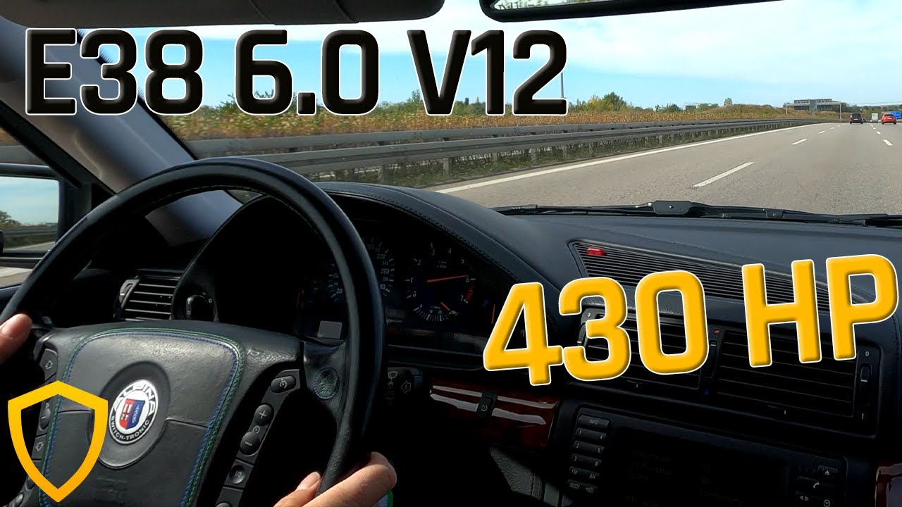 Alpina B12 6.0 E38 - 100-200km/h - 6.0V12 POV on unrestricted Autobahn