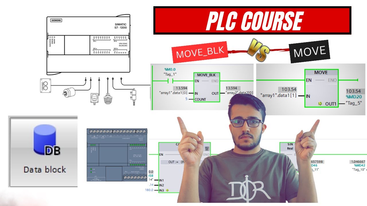 31:كورس PLC_الخطوات التفصيلية لتشغيل اداة MOVE و MOVE-BLK الموجودة في برنامج TIA PORTAL