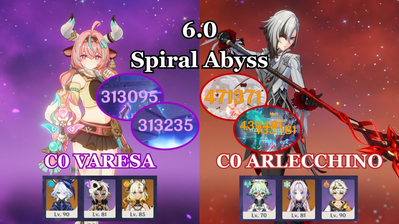 Varesa and Arlecchino | Spiral Abyss 6.0 | Genshin Impact