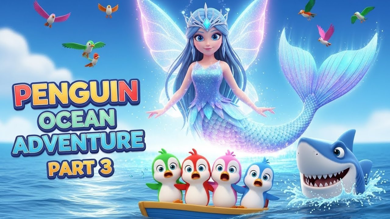 Penguin Adventure Part 3 🌊🧚‍♀️ | Ocean Fairy Magic Story & Song | Five Little Penguins |