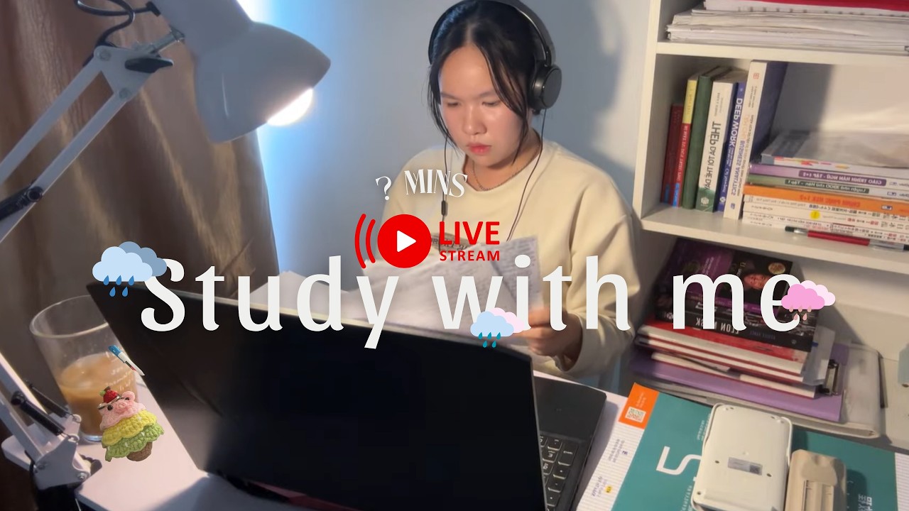 Học cùng mình | ?-HOUR Study with me | Rainsounds, Focus & Relax