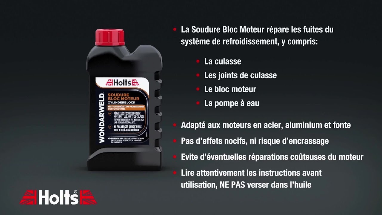 Holts, soudure bloc moteur : colmater facilement les fissures des culasses et du moteur