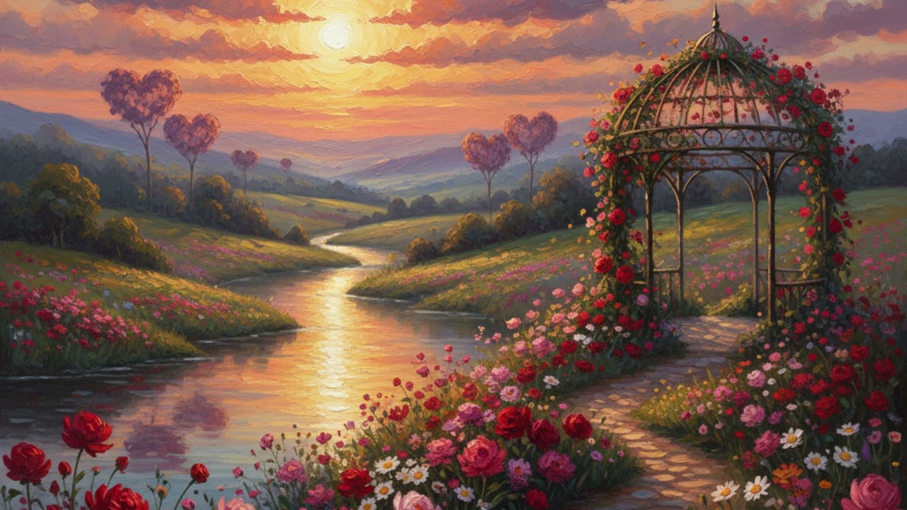 Romantic Valentine’s Painting for TV– 2 Hours - No ads