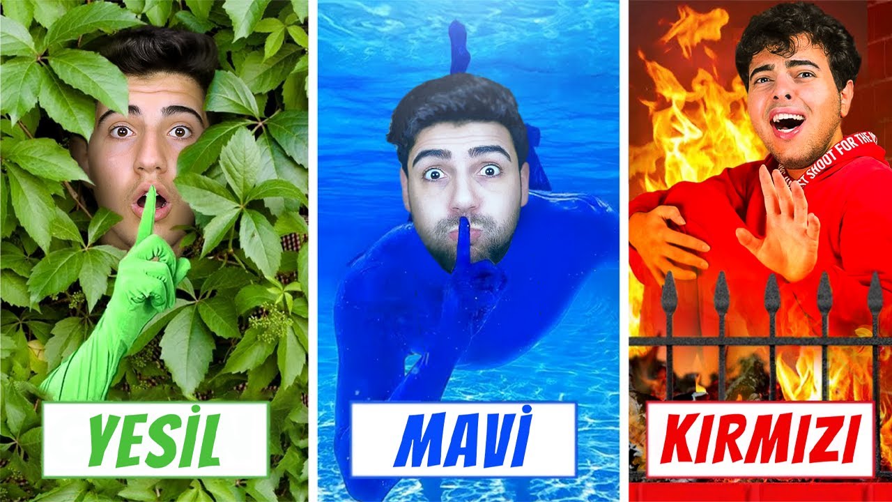 TEK RENK SAKLAMBA&Ccedil; Challenge&nbsp;! *24 saat boyunca saklamba&ccedil; oynadık*
