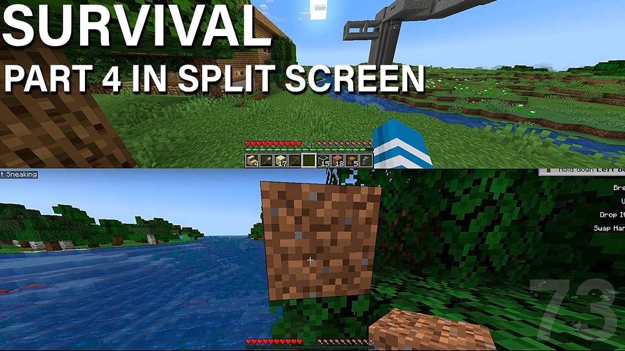Minecraft Split Screen Java  2 Players Survival Part 4  [ No Commentary Gameplay ]