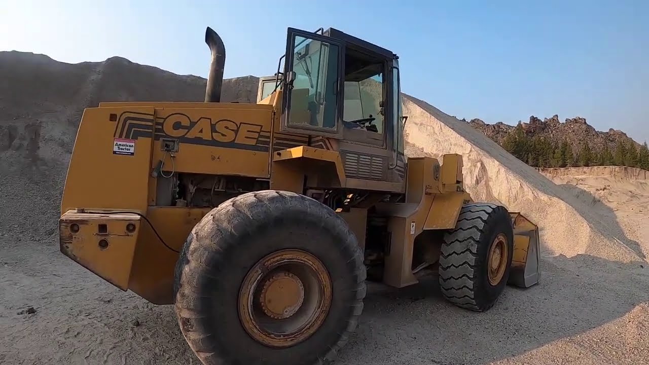 Front end loader engine removal.